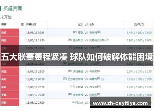 五大联赛赛程紧凑 球队如何破解体能困境